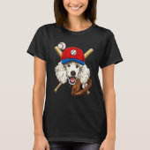 Baseball Player Coaches Poodle Dog Catcher Pitche T-Shirt (Vorderseite)