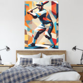 Baseball Player Cubism Canvas Print Leinwanddruck (Insitu (Schlafzimmer))