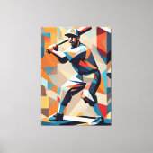 Baseball Player Cubism Canvas Print Leinwanddruck (Vorderseite)