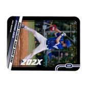Baseball Player Custom Blue Magnet (Horizontal)