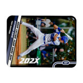 Baseball Player Custom Blue Magnet (Horizontal)