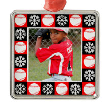 Baseball Player Custom Foto Weihnachtsschneeflocke