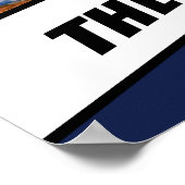 Baseball Player Custom Gift Schwarz-weiß Blue Poster (Ecke)