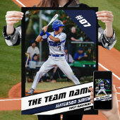 Baseball Player Custom Gift Schwarz-weiß Blue Poster