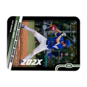 Baseball Player Custom Green Magnet (Horizontal)