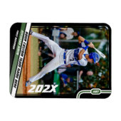 Baseball Player Custom Green Magnet (Horizontal)
