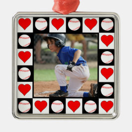 Baseball Player Custom Sports Foto Weihnachten Ornament Aus Metall