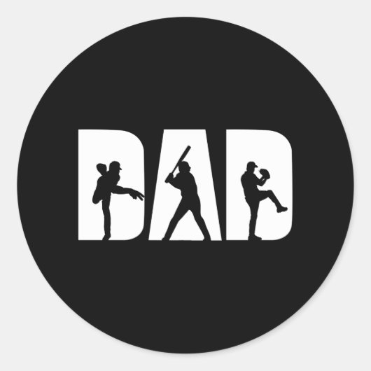 Baseball Player Dad Baseball Lovers Men Father Day Runder Aufkleber (Vorderseite)