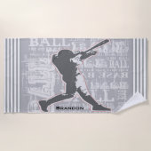 Baseball Player Design Beach Handtuch (Vorderseite)