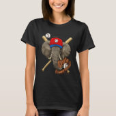 Baseball Player Elephant Pitcher Catcher Baseball  T-Shirt (Vorderseite)