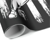 Baseball Player Fan Geschenk Skelett Halloween Geschenkpapier (Rolleneckpunkt)