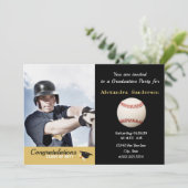 Baseball Player Foto Abschluss-Klasse von 2022 Einladung (Stehend Vorderseite)