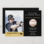 Baseball Player Foto Abschluss-Klasse von 2022 Einladung (Vorne/Hinten)