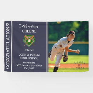 Baseball Player Foto Blue Abschluss Banner
