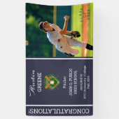 Baseball Player Foto Blue Abschluss Banner (Vertikal)