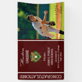 Baseball Player Foto Maroon Abschluss Banner (Vertikal)