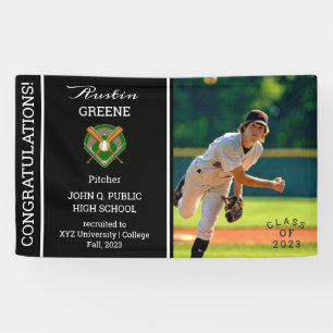 Baseball Player Foto Schwarzer Abschluss  Banner