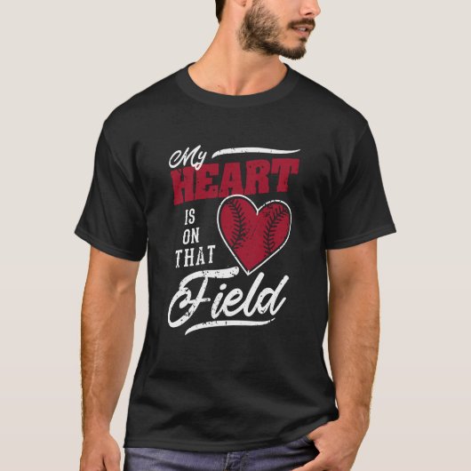 Baseball Player Funny Sport Liebe Mein Herz T-Shirt (Vorderseite)