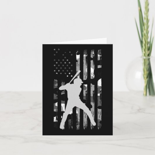 Baseball Player gibt Teens Boys Men American Flag Karte (Vorderseite)