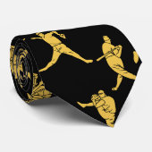 Baseball Player Gold Black Sports Pattern Krawatte (Gerollt)