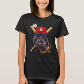 Baseball Player Hippopotamus Pitcher Catcher Baseb T-Shirt (Vorderseite)