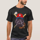Baseball Player Hippopotamus Pitcher Catcher Baseb T-Shirt (Vorderseite)
