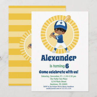 Baseball Player Hispanic Boys Einladung Geburtstag