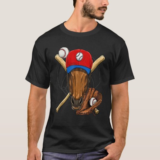 Baseball Player Horse Pitcher Catcher Baseball Co T-Shirt (Vorderseite)