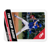 Baseball-Player, individuell einstellbar, weiß rot Magnet (Horizontal)