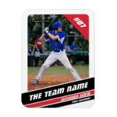 Baseball-Player, individuell einstellbar, weiß rot Magnet (Vertikal)