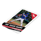 Baseball-Player, individuell einstellbar, weiß rot Magnet (Linke Seite)