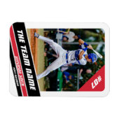Baseball-Player, individuell einstellbar, weiß rot Magnet (Horizontal)