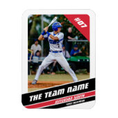 Baseball-Player, individuell einstellbar, weiß rot Magnet (Vertikal)