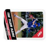 Baseball-Player, individuell einstellbar, weiß rot Magnet (Horizontal)