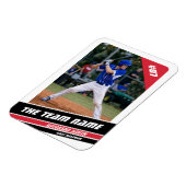 Baseball-Player, individuell einstellbar, weiß rot Magnet (Linke Seite)
