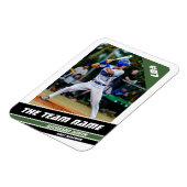 Baseball-Player, individuell einstellbar, Weißgrün Magnet (Linke Seite)