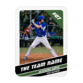Baseball-Player, individuell einstellbar, Weißgrün Magnet (Vertikal)