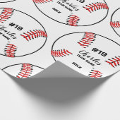 Baseball Player-Individuelle Name-Nummer und Team Geschenkpapier (Ecke)