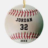 Baseball Player Jersey Nummer Personalisiert Keramik Ornament (Vorne)