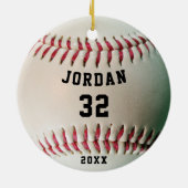 Baseball Player Jersey Nummer Personalisiert Keramik Ornament (Hinten)