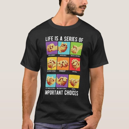 Baseball Player Life Is A Series of Important Choi T-Shirt (Vorderseite)