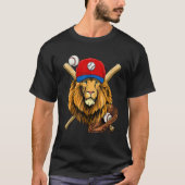 Baseball Player Lion  Pitcher Catcher Baseball Coa T-Shirt (Vorderseite)