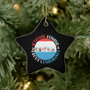 Baseball Player Mindset - Red White Blue Keramik Ornament