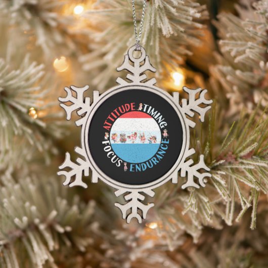 Baseball Player Mindset - Red White Blue Schneeflocken Zinn-Ornament (Baum)
