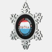 Baseball Player Mindset - Red White Blue Schneeflocken Zinn-Ornament (Rechts)