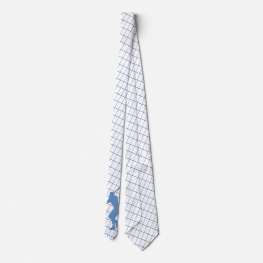 Baseball-Player mit Bat Blue Karo Necktie Krawatte (Rückseite)