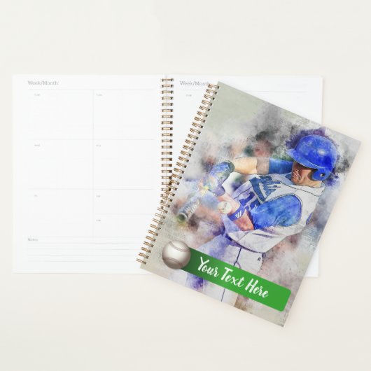 Baseball-Player mit Blue Uniform Planer (Anzeige)