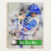 Baseball-Player mit Blue Uniform Planer (Vorderseite)