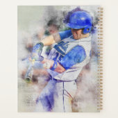 Baseball-Player mit Blue Uniform Planer (Rückseite)