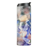 Baseball-Player mit Blue Uniform Thermosbecher (Nach links gedreht)